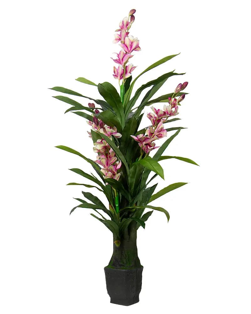 Se Kunstig Orkidé 165 cm - 3 violette blomster - Cymbidium orkide ❤ Kæmpe udvalg i Home-tex ❤ Hurtig levering: 1 - 2 Hverdage samt billig fragt - Varenummer: THX-PR693-1 og barcode / Ean: &