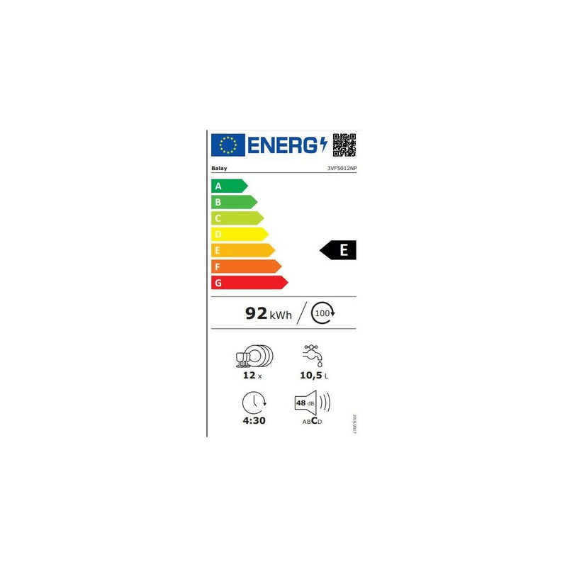 Opvaskemaskine Balay 3VF5012NP 60 cm