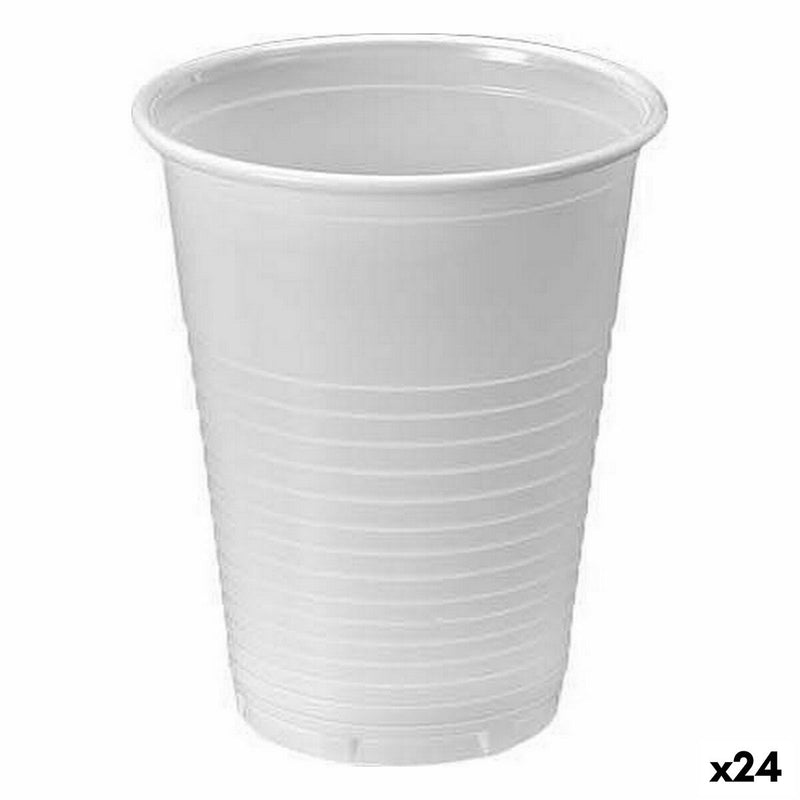 Sæt af genanvendelige kopper Algon Hvid 25 Dele 200 ml (24 enheder)