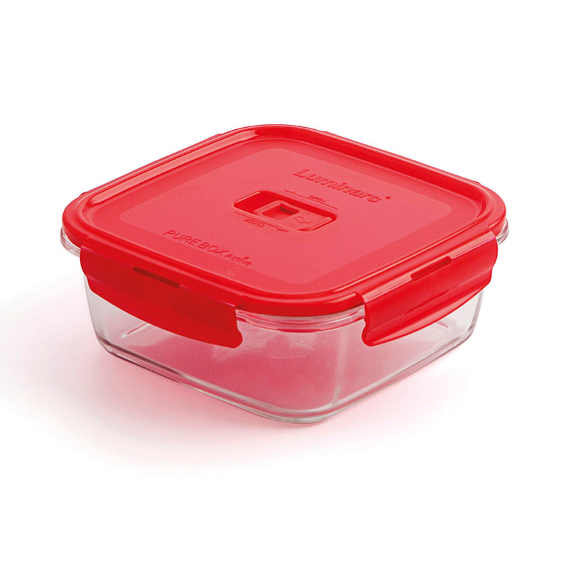Hermetisk madkasse Luminarc Pure Box Rød 1,22 L Glas (6 enheder)
