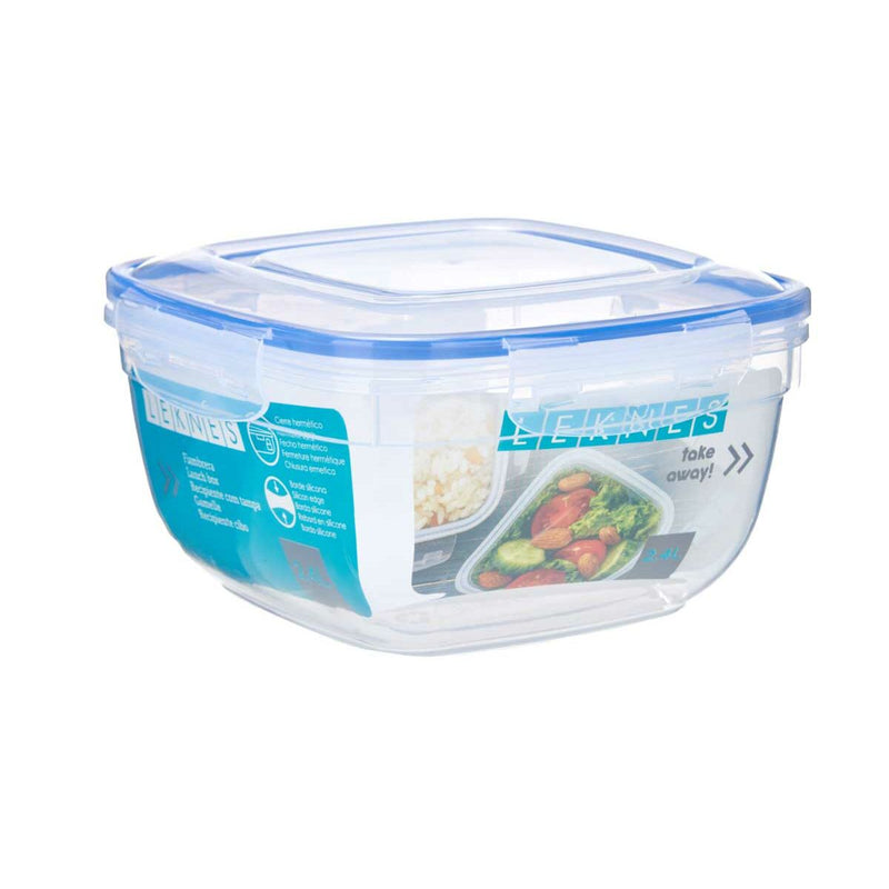 Hermetisk madkasse Firkantet Plastik 2,4 L 20 x 11 x 20 cm (12 enheder)