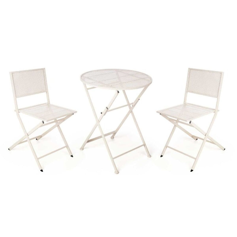 Spisebordsæt med 2 stole Hvid
