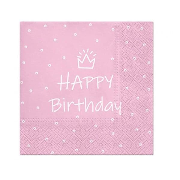 Se Servietter Happy Birthday Lys Pink 33 x 33 Cm 20 Stk. ❤ Kæmpe udvalg i Godan ❤ Hurtig levering: 1 - 2 Hverdage samt billig fragt - Varenummer: BAR-774193 og barcode / Ean: &