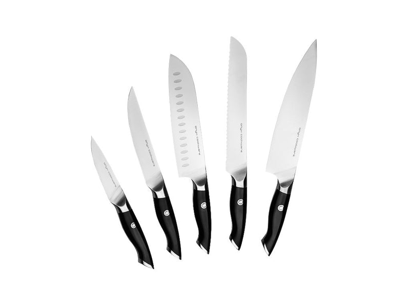 Se Onyx Cookware 5 stk all round køkkenknive » Kæmpe udvalg i Onyx Cookware » Hurtig levering: 1 - 2 Hverdage samt billig fragt - Varenummer: Onyx-Cookware-ST-KNIFE_CHEF-BREAD-SANTOKU-PARING-UTIITY_DL og barcode / Ean: på lager - Udsalg på Knivsæt Spar op til 65% - Over 1160 kendte mærker på udsalg