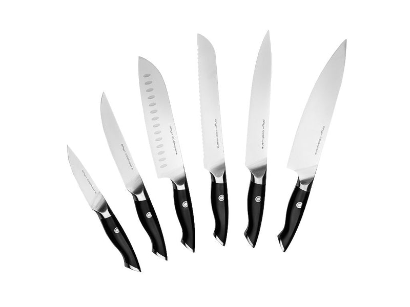 Se Onyx Cookware 6 stk komplete køkkenknive » Kæmpe udvalg i Onyx Cookware » Hurtig levering: 1 - 2 Hverdage samt billig fragt - Varenummer: Onyx-Cookware-ST-KNIFE_COMPLETE-6PCS_DL og barcode / Ean: på lager - Udsalg på Knivsæt Spar op til 66% - Over 1160 kendte mærker på udsalg