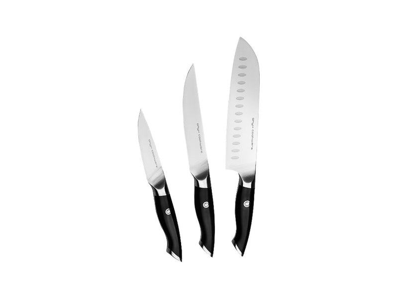 Se Onyx Cookware 3 stk santoku, utility, paring køkkenknive » Kæmpe udvalg i Onyx Cookware » Hurtig levering: 1 - 2 Hverdage samt billig fragt - Varenummer: Onyx-Cookware-ST-KNIFE_SANTOKU-UTILITY-PARING_DL og barcode / Ean: på lager - Udsalg på Knivsæt Spar op til 62% - Over 1160 kendte mærker på udsalg