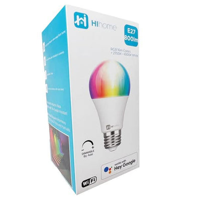 Se Smart LED WiFi pære Gen.2 RGB 16M farver + Varm hvid 2700K til Cool Hvid 6500K E27 - Smart-home > Smart belysning - Hi Home - Spotshop ✔ Kæmpe udvalg i  Hi Home ✔ Hurtig levering: 1 - 2 Hverdage samt billig fragt - Varenummer: SPSH-WAL-RGBCCT27 og barcode / Ean: '7439624372348 på lager - Udsalg på Smart-home > Smart belysning Spar op til 61% - Over 1324 kendte brands på udsalg