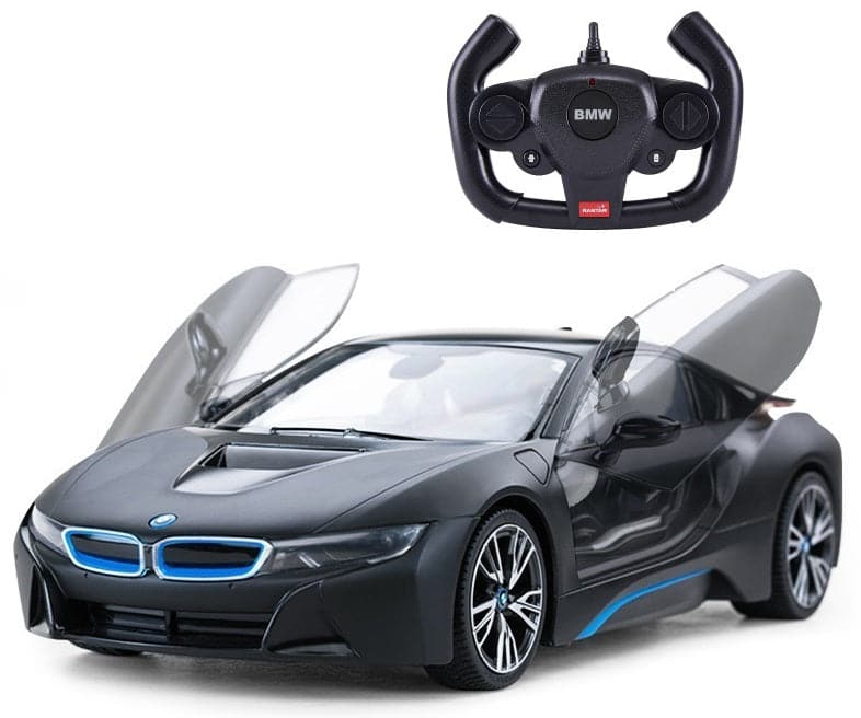 Se BMW i8 Fjernstyret Bil 1:14 Sort (Kan åbne dørene via remote) ✔ Kæmpe udvalg i Rastar ✔ Meget billig fragt og hurtig levering: 1 - 2 hverdage - Varenummer: MMA-1465051 og barcode / Ean: &