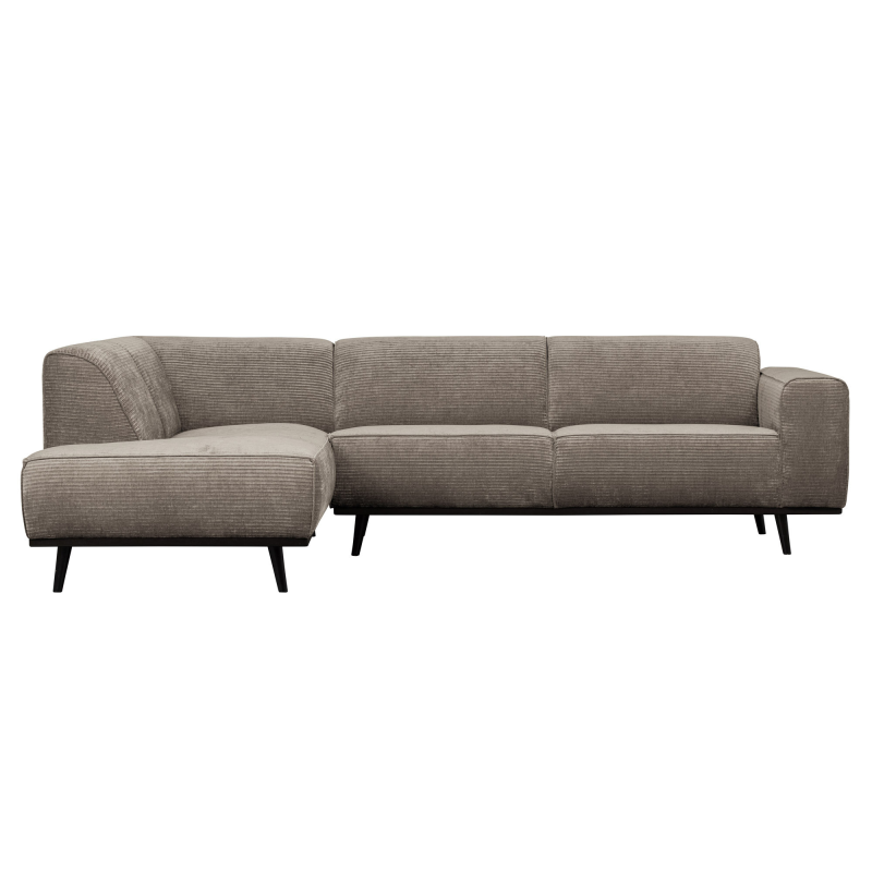 Statement Hjørnesofa Venstrevendt Flat Rib - Clay