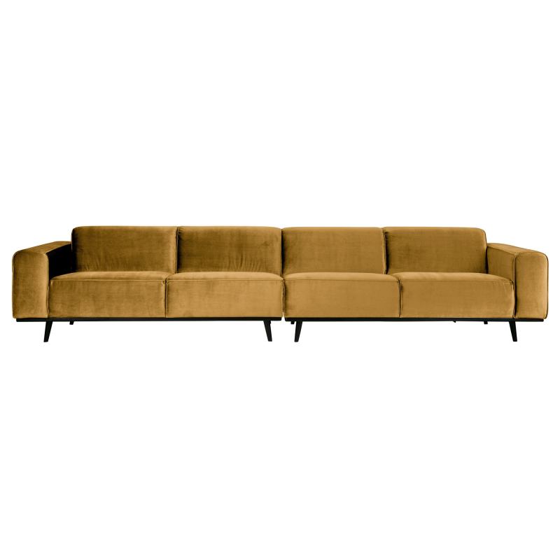 Statement Xl 4-pers Sofa 372 cm Velour - Honey Yellow