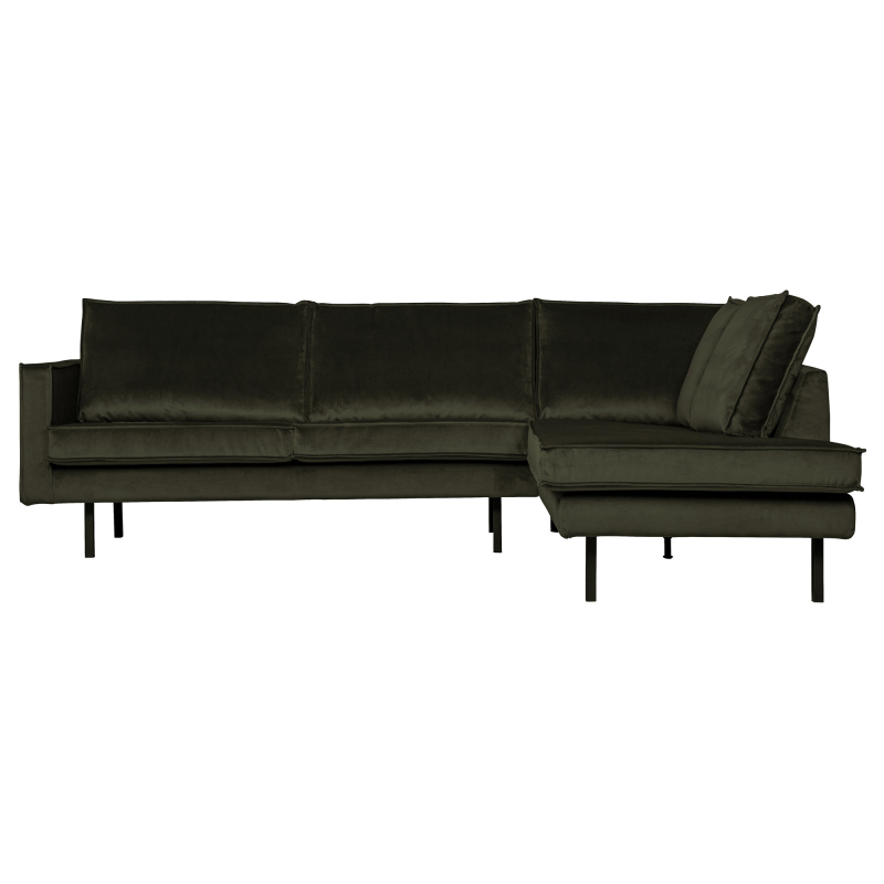 Rodeo Hjørnesofa Højrevendt Velour - Dark Green