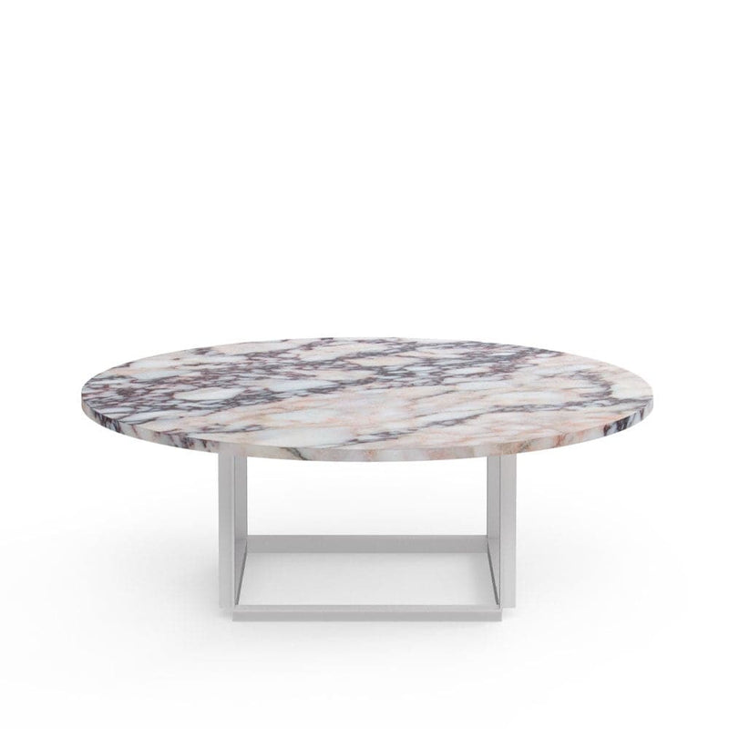 Se New Works Florence sofabord white viola marble, Ø90 cm, hvidt stel ❤ Kæmpe udvalg i New Works ❤ Hurtig levering: 1 - 2 Hverdage samt billig fragt - Varenummer: NDN-562672-01 og barcode / Ean: &