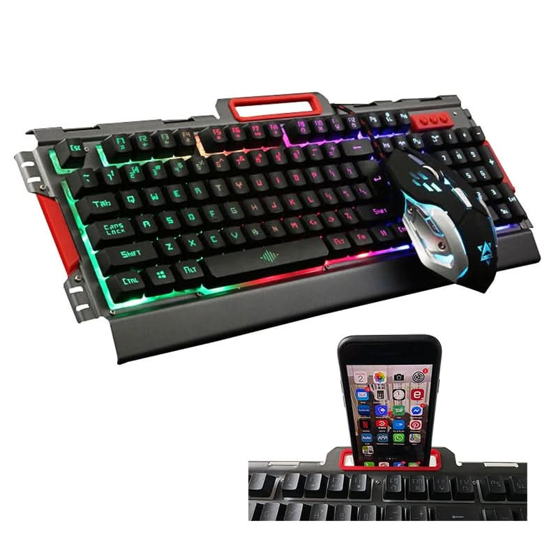 Se Gaming LED tastatur m/mobilholder + LED mus (metal design og vandtæt) ✔ Kæmpe udvalg i  Satana ✔ Hurtig levering: 1 - 2 Hverdage samt billig fragt - Varenummer: STAA-217520 og barcode / Ean:  på lager - Udsalg på ELEKTRONIK & GADGETS > Gaming udstyr Spar op til 57% - Over 1354 kendte mærker på udsalg