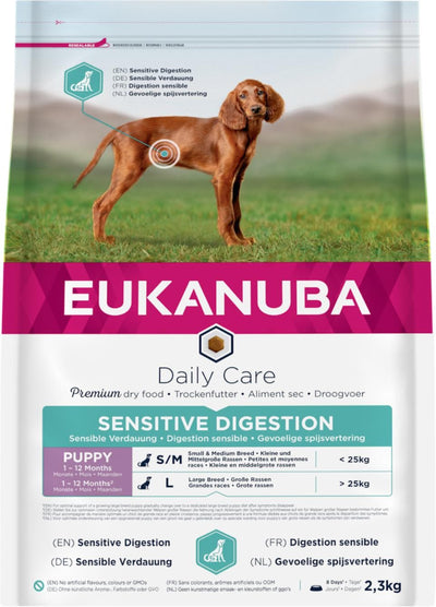 Se Euk DailyCare Puppy Sensitive Digestion 2,3 - 12kg - 12 kg ❤ Kæmpe udvalg i Eukanuba ❤ Hurtig levering: 1 - 2 Hverdage samt billig fragt - Varenummer: BGH-47896610111818 og barcode / Ean: '8710255185132 på lager - Udsalg på Best selling products Spar op til 57% - Over 1312 kendte brands på udsalg