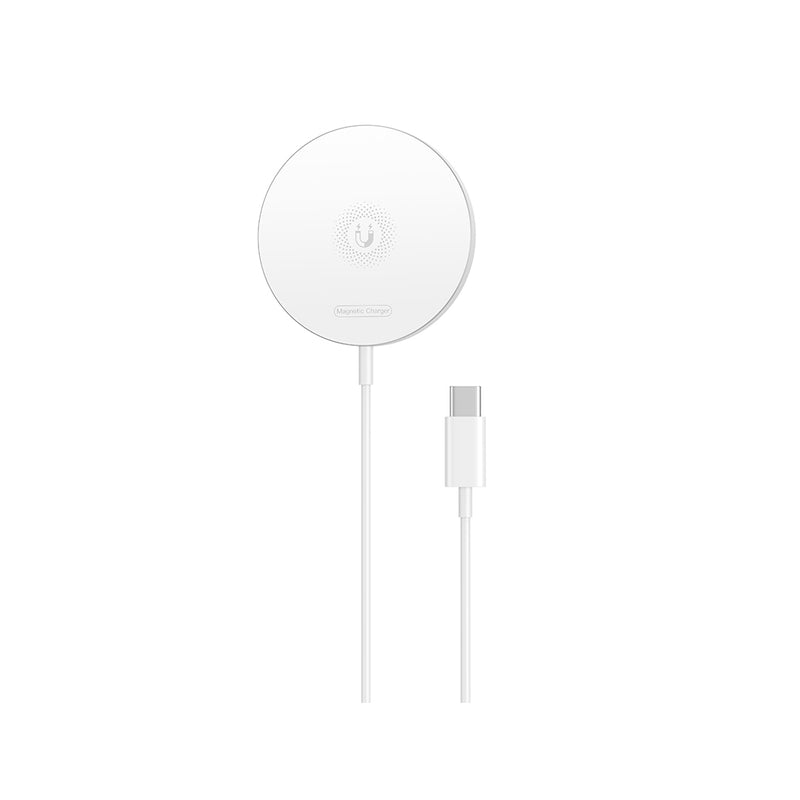 XO USB-C Magnetisk Trådløs oplader 15W - Hvid