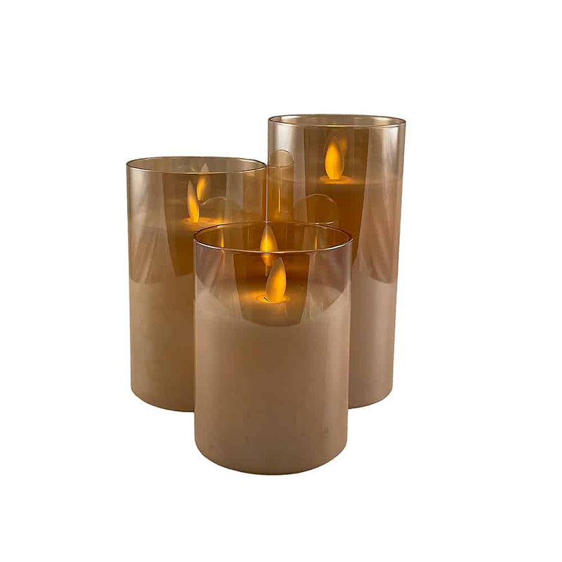 Se LED stearinlys i glas - 3 stk. - 12/15/17 cm - m/3D flamme - (flere farver) ✔ Kæmpe udvalg i  Satana ✔ Hurtig levering: 1 - 2 Hverdage samt billig fragt - Varenummer: STAA-1161416 og barcode / Ean:  på lager - Udsalg på BELYSNING > LED Bloklys > LED stearinlys Spar op til 58% - Over 1312 kendte brands på udsalg