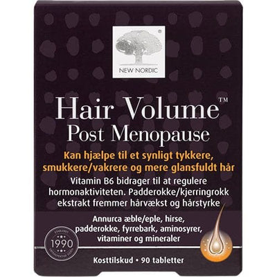 Se New Nordic Hair Volume Post Menopause 90 tabletter ❤ Kæmpe udvalg i New Nordic ❤ Hurtig levering: 1 - 2 Hverdage samt billig fragt - Varenummer: HG-45102 og barcode / Ean: '5021807007554 på lager - Udsalg på Kosttilskud > Overgangsalder > Spar op til 57% - Over 1334 design mærker på udsalg