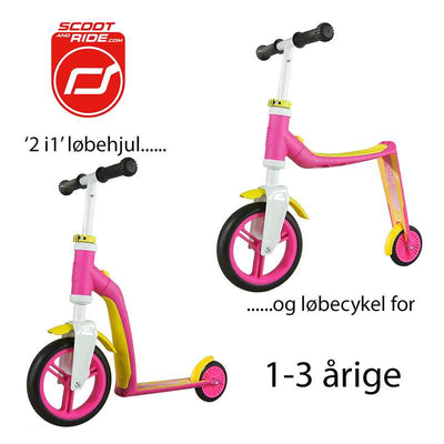 Se Scoot & Ride Highway Baby - Løbehjul og løbecykel i ét Pink/Gul One size ✔ Kæmpe udvalg i  Scoot and Ride ✔ Hurtig levering: 1 - 2 Hverdage samt billig fragt - Varenummer: JUCO-897033961547 og barcode / Ean: '4897033961547 på lager - Udsalg på Løbehjul Spar op til 61% - Over 1300 kendte brands på udsalg