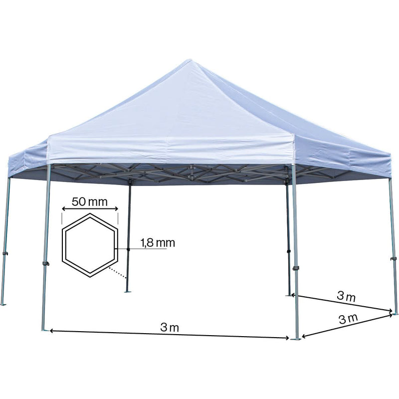 Se Foldetelt Komplet 6-kantet, HEXA 40mm - Hvid ✔ Kæmpe udvalg i  Zederkof ✔ Hurtig levering: 1 - 2 Hverdage samt billig fragt - Varenummer: ZDK-86622 og barcode / Ean:  på lager - Udsalg på Telte > FOLDETELTE > Premium Pro Spar op til 63% - Over 1112 kendte brands på udsalg