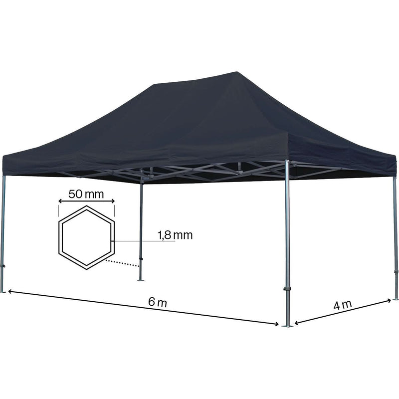 Se Foldetelt Komplet 4x6m HEXA Heavy Duty - Sort ✔ Kæmpe udvalg i  Zederkof ✔ Hurtig levering: 1 - 2 Hverdage samt billig fragt - Varenummer: ZDK-86611 og barcode / Ean:  på lager - Udsalg på Telte > FOLDETELTE > Premium Pro Spar op til 62% - Over 1112 kendte brands på udsalg