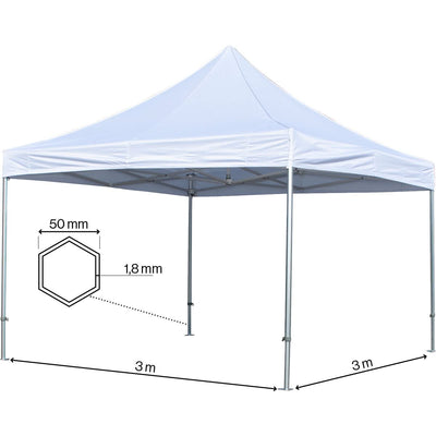 Se Foldetelt Komplet 3x3m HEXA Heavy Duty - Hvid ✔ Kæmpe udvalg i  Zederkof ✔ Hurtig levering: 1 - 2 Hverdage samt billig fragt - Varenummer: ZDK-86430 og barcode / Ean:  på lager - Udsalg på Telte > FOLDETELTE > Premium Pro Spar op til 64% - Over 1112 kendte brands på udsalg