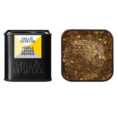 Se Mill & Mortar Triple Lemon Pepper 50 g ✔ Kæmpe udvalg i Mill & Mortar ✔ Hurtig levering: 1 - 2 Hverdage samt billig fragt - Varenummer: KTO-MM13132 og barcode / Ean: '5710175131328 på lager - Udsalg på Krydderi Spar op til 65% - Over 785 kendte brands på udsalg