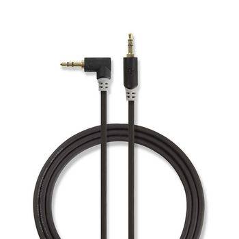 Vinklet minijack 3.5 mm kabel - Guldbelagt - 1 m