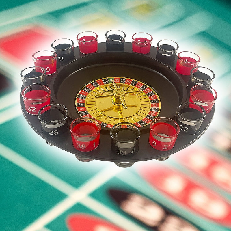 Roulette drikkespil m/16 glas