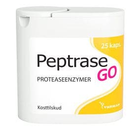 Se Biosym Peptrase GO &bull; 25 kap. ❤ Kæmpe udvalg i Biosym ❤ Hurtig levering: 1 - 2 Hverdage samt billig fragt - Varenummer: HG-54608 og barcode / Ean: '6417927106434 på lager - Udsalg på Sundhed > BioSym > Spar op til 54% - Over 1334 design mærker på udsalg