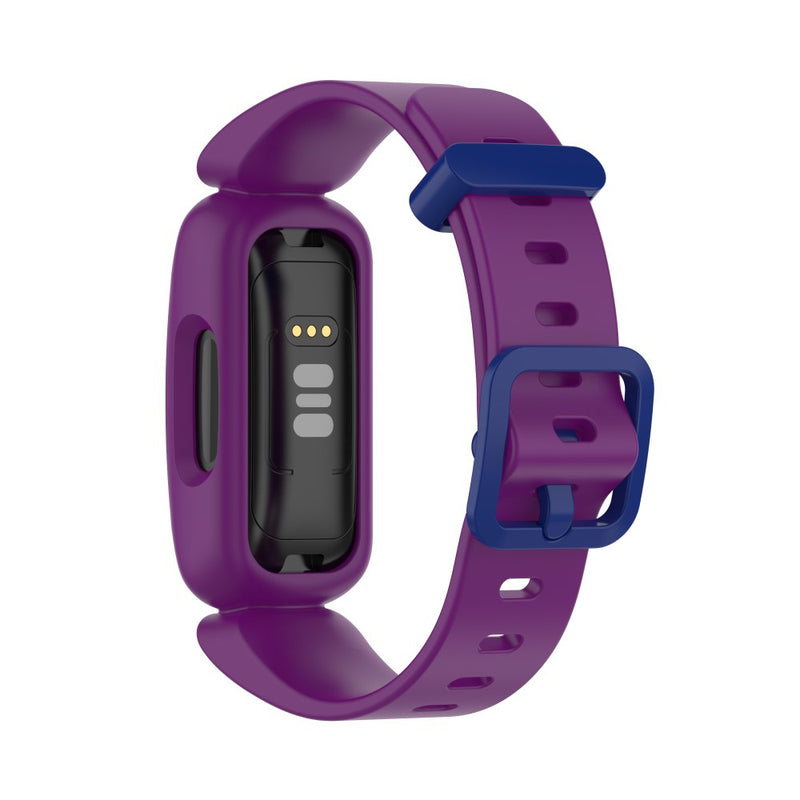 Fitbit Inspire 2/Ace 3 - TPE Gummi urrem - Str. L - Lilla/Mørkeblå