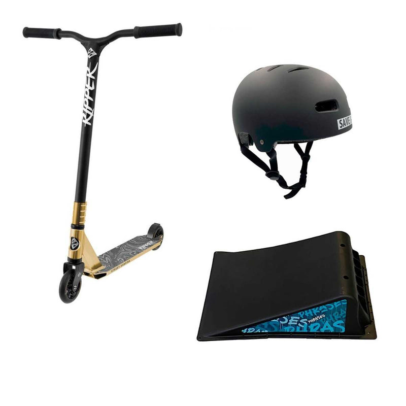 Se Streetsurfing Ripper Gold Løbehjul - Startpakke med hjelm og rampe ✔ Kæmpe udvalg i  StreetSurfing ✔ Hurtig levering: 1 - 2 Hverdage samt billig fragt - Varenummer: JUCO-ss-04-27-003-4_bundle og barcode / Ean:  på lager - Udsalg på Løbehjul Spar op til 54% - Over 1124 kendte brands på udsalg