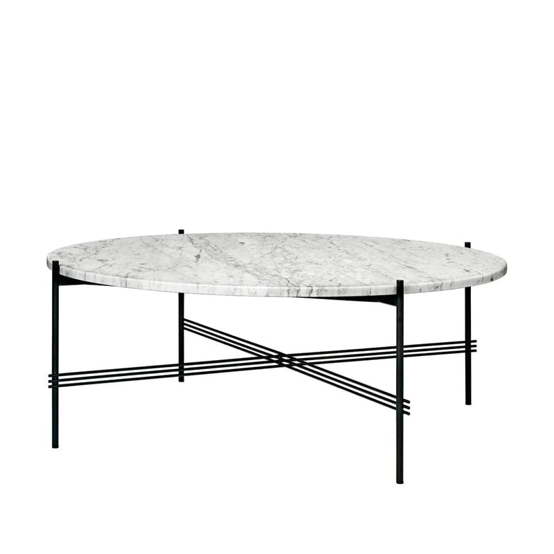 Se GUBI TS Round sofabord white carrara marble, Ø105 cm, sort stel ❤ Kæmpe udvalg i GUBI ❤ Hurtig levering: 1 - 2 Hverdage samt billig fragt - Varenummer: NDN-546308-01 og barcode / Ean: &