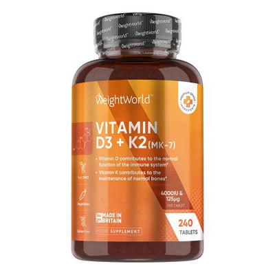 Se Vitamin D3 + K2 Tabletter - K-vitamin » Kæmpe udvalg i WeightWorld » Hurtig levering: 1 - 2 Hverdage samt billig fragt - Varenummer: WWDK-48141 og barcode / Ean: 5056128125571 på lager - Udsalg på K-vitamin Spar op til 57% - Over 1312 kendte brands på udsalg