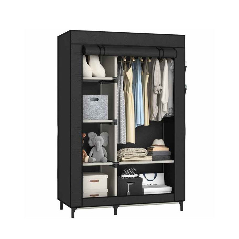 RACK Wardrobe - Garderobe i tekstil - 104x44x160 cm - Sort