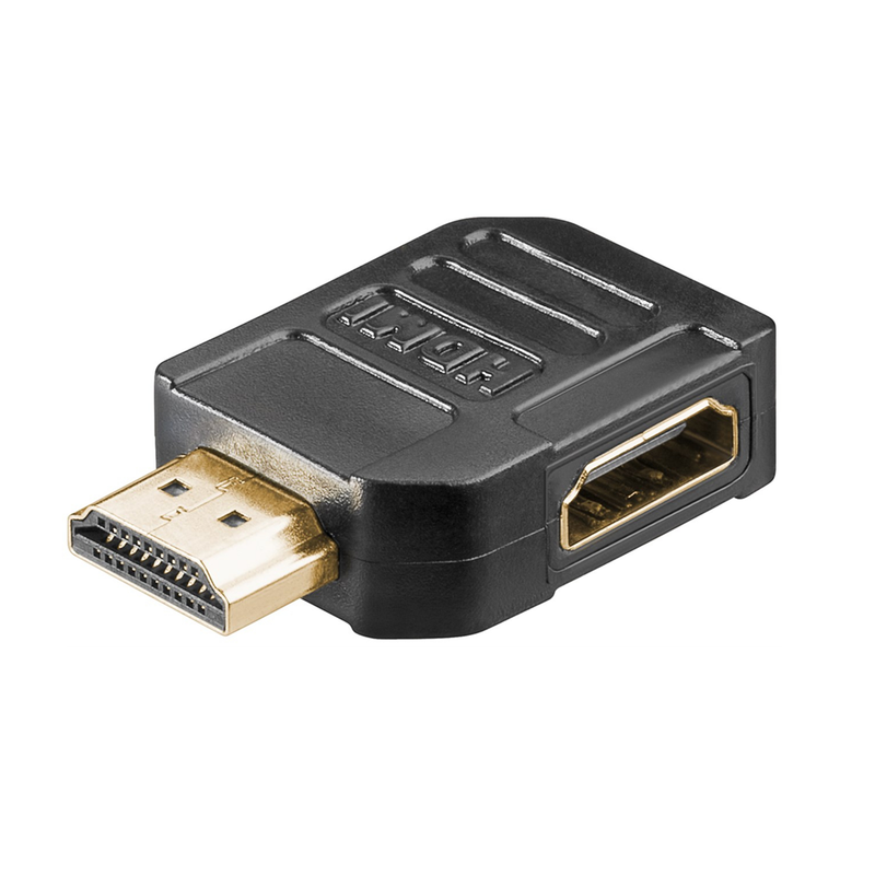 HDMI han til HDMI hun 4K adapter - 90Â° venstre