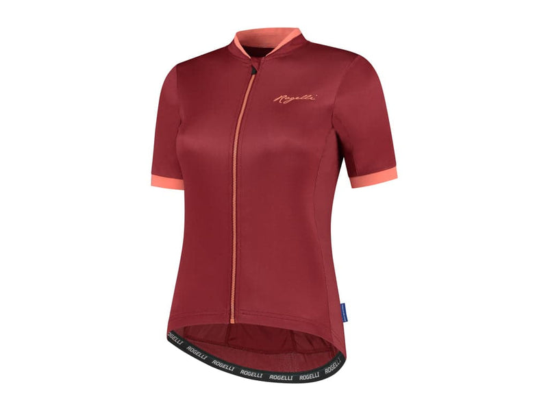 Se Rogelli Essential - Cykelbluse - Dame - Korte ærmer - Race Fit - Bordeaux/Coral - Str. 2XL ✔ Kæmpe udvalg i  Rogelli ✔ Hurtig levering: 1 - 2 Hverdage samt billig fragt - Varenummer: CKP-8717849082464 og barcode / Ean: &