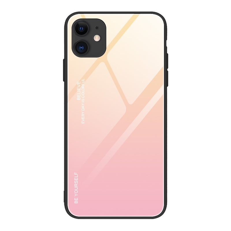 Se iPhone 12 Pro / iPhone 12 - GRADIENT Hybrid cover m/Hærdet glas bagside - Guld/pink ❤ Kæmpe udvalg i Capida ❤ Hurtig levering: 1 - 2 Hverdage samt billig fragt - Varenummer: CPD-V33101121757C og barcode / Ean: 101121757C på lager - Udsalg på Mobil tilbehør Spar op til 54% - Over 324 kendte brands på udsalg