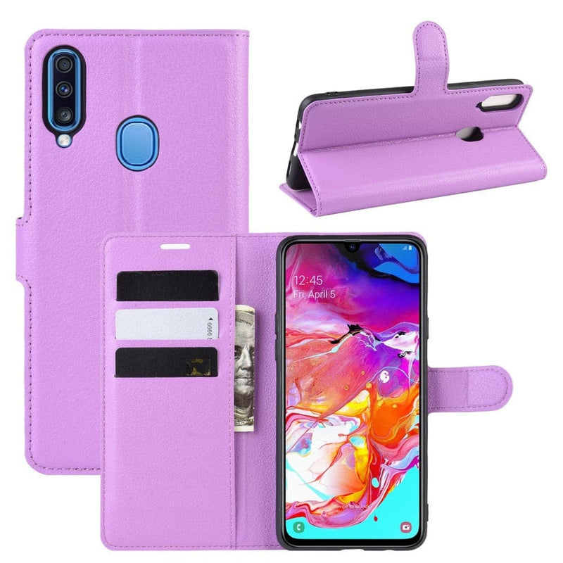 Se Samsung Galaxy A20s - Læder cover / pung - Lilla ✔ Kæmpe udvalg i  Capida ✔ Hurtig levering: 1 - 2 Hverdage samt billig fragt - Varenummer: CPD-V331012221347H og barcode / Ean: 1012221347H på lager - Udsalg på Mobil tilbehør Spar op til 64% - Over 400 kendte brands på udsalg