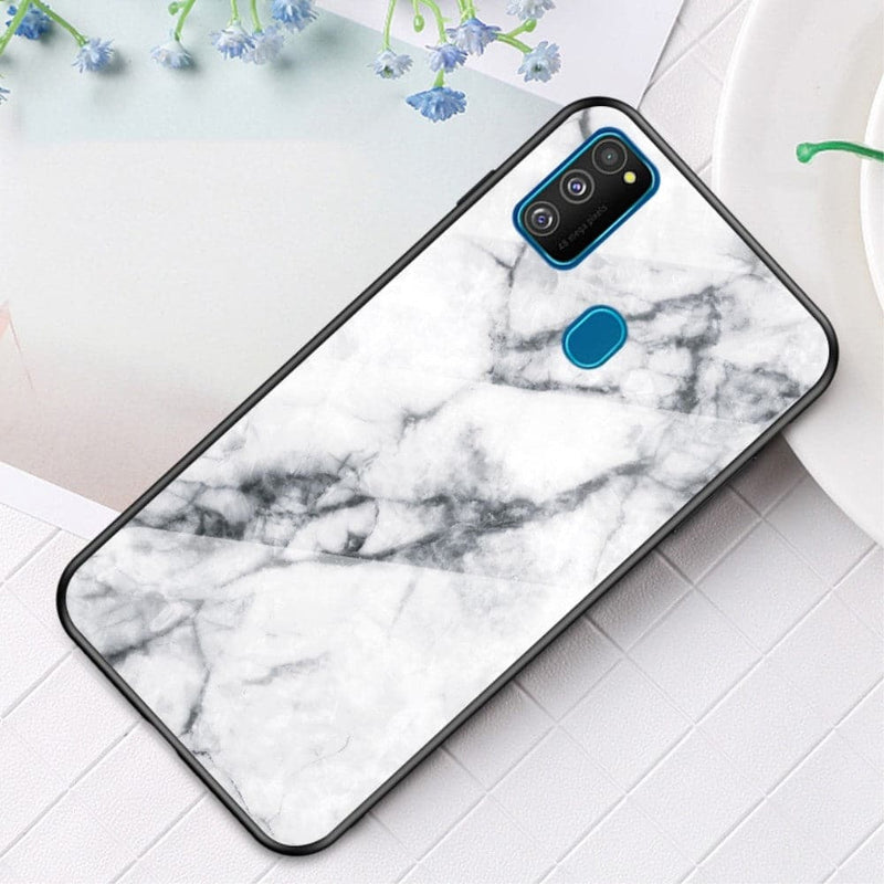 Se Samsung Galaxy M21/M30s - Hybrid cover med bagside af Hærdet glas - Marmor Design - Hvid ✔ Kæmpe udvalg i  Capida ✔ Hurtig levering: 1 - 2 Hverdage samt billig fragt - Varenummer: CPD-V33101223893C og barcode / Ean: 101223893C på lager - Udsalg på Mobil tilbehør Spar op til 65% - Over 400 kendte brands på udsalg