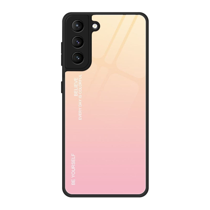 Se Samsung Galaxy S21 FE 5G - Gradient Hybrid cover - Bagside af hærdet glas - Guld/pink ❤ Kæmpe udvalg i Capida ❤ Hurtig levering: 1 - 2 Hverdage samt billig fragt - Varenummer: CPD-V33101236252B og barcode / Ean: 101236252B på lager - Udsalg på Mobil tilbehør Spar op til 54% - Over 350 kendte brands på udsalg