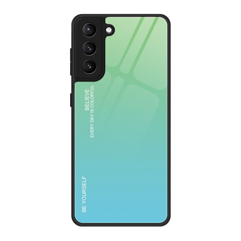 Se Samsung Galaxy S21 FE 5G - Gradient Hybrid cover - Bagside af hærdet glas - Cyan/blå ❤ Kæmpe udvalg i Capida ❤ Hurtig levering: 1 - 2 Hverdage samt billig fragt - Varenummer: CPD-V33101236252C og barcode / Ean: 101236252C på lager - Udsalg på Mobil tilbehør Spar op til 56% - Over 454 kendte mærker på udsalg