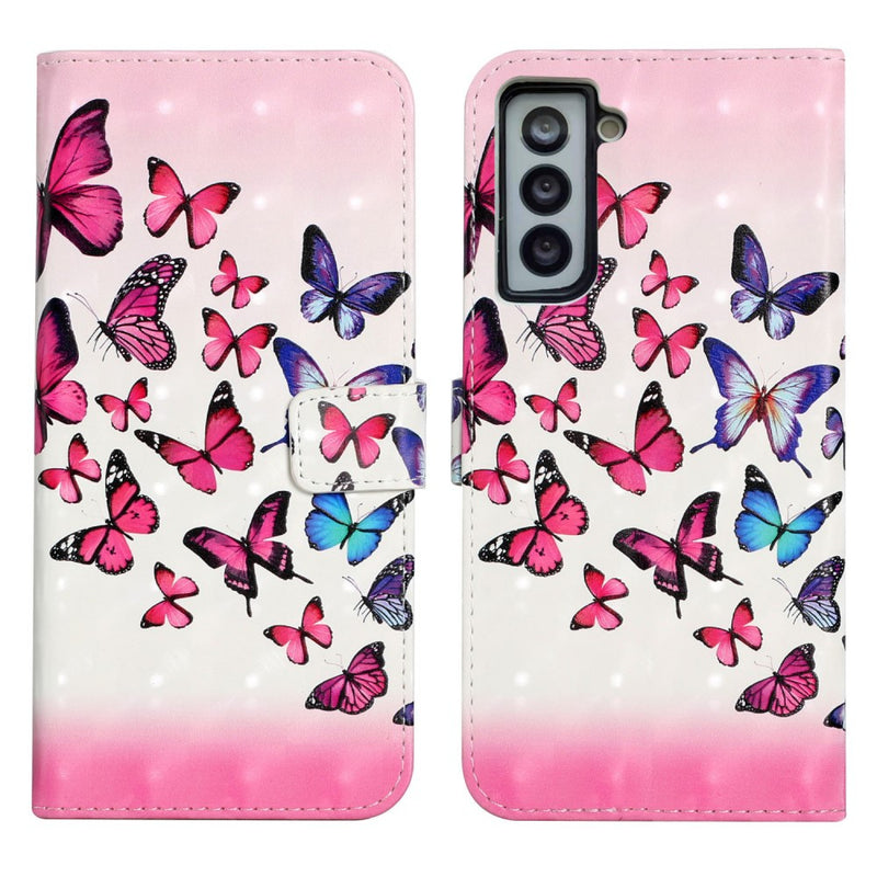 Se Samsung Galaxy S21 FE 5G - Premium cover / pung - Printet design - Pink/blå sommerfugl ❤ Stort online udvalg i Capida ❤ Hurtig levering: 1 - 2 Hverdage samt billig fragt - Varenummer: CPD-V33101237148F og barcode / Ean: på lager - Udsalg på Mobil tilbehør Spar op til 55% - Over 785 kendte brands på udsalg