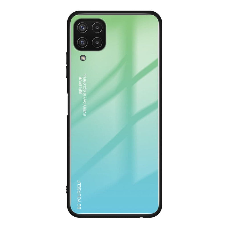 Se Samsung Galaxy M32 4G - Gradient Hybrid cover m/bagside af hærdet glas - Cyan/Blå ✔ Kæmpe udvalg i  Capida ✔ Hurtig levering: 1 - 2 Hverdage samt billig fragt - Varenummer: CPD-V33101239004F og barcode / Ean: 101239004F på lager - Udsalg på Mobil tilbehør Spar op til 62% - Over 400 kendte brands på udsalg