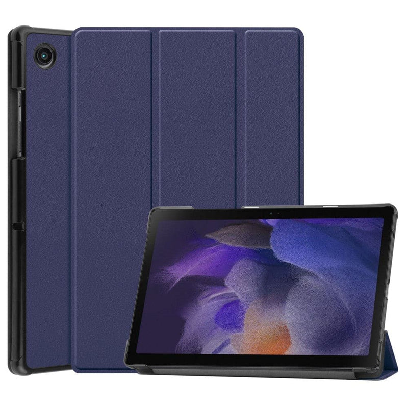 Se Samsung Galaxy Tab A8 10.5 (2021) - Tri-Fold læder cover - Wake up/Sleep funktion - Mørkeblå ❤ Kæmpe udvalg i Capida ❤ Hurtig levering: 1 - 2 Hverdage samt billig fragt - Varenummer: CPD-V33101240584B og barcode / Ean: 101240584B på lager - Udsalg på Tablets tilbehør Spar op til 62% - Over 454 kendte mærker på udsalg