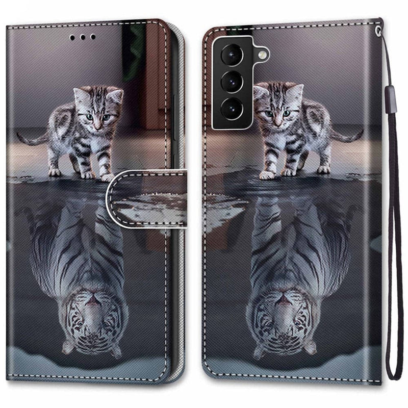 Se Samsung Galaxy S22 plus 5G - Læder cover / pung - Printet design - Kat/Tiger ❤ Kæmpe udvalg i Capida ❤ Hurtig levering: 1 - 2 Hverdage samt billig fragt - Varenummer: CPD-V33101241829L og barcode / Ean: 101241829L på lager - Udsalg på Mobil tilbehør Spar op til 52% - Over 785 kendte brands på udsalg