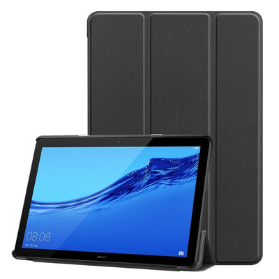 Se Huawei MediaPad T5 10 - Tri-Fold læder cover/taske - Sort ❤ Stort online udvalg i Capida ❤ Hurtig levering: 1 - 2 Hverdage samt billig fragt - Varenummer: CPD-V33101709174A og barcode / Ean: 101709174A på lager - Udsalg på Tablets tilbehør Spar op til 58% - Over 434 design brands på udsalg