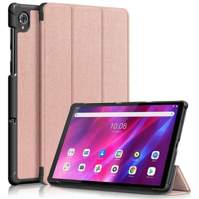 Se Lenovo Tab K10 ZA8R/ZA8N - Tri-Fold læder cover med Wake up/sleep funktion - Rosa guld ❤ Kæmpe udvalg i Capida ❤ Hurtig levering: 1 - 2 Hverdage samt billig fragt - Varenummer: CPD-V33101805207F og barcode / Ean: 101805207F på lager - Udsalg på Tablets tilbehør Spar op til 54% - Over 434 design mærker på udsalg