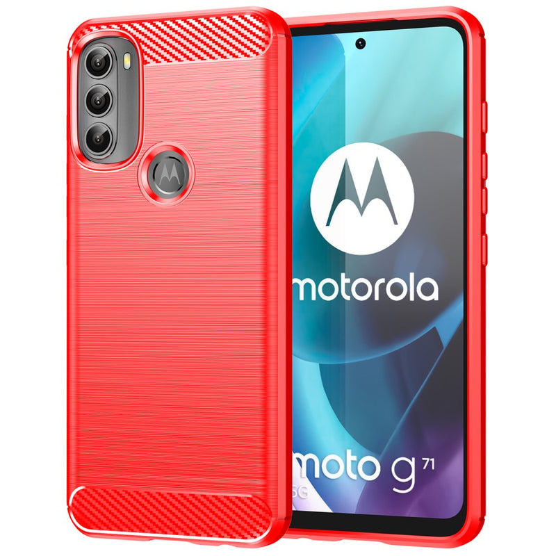 Se Motorola G71 5G - Ultratyndt gummi cover - Børstet Design - Rød ✔ Kæmpe udvalg i  Capida ✔ Hurtig levering: 1 - 2 Hverdage samt billig fragt - Varenummer: CPD-V33101806808B og barcode / Ean: 101806808B på lager - Udsalg på Mobil tilbehør Spar op til 61% - Over 412 kendte brands på udsalg