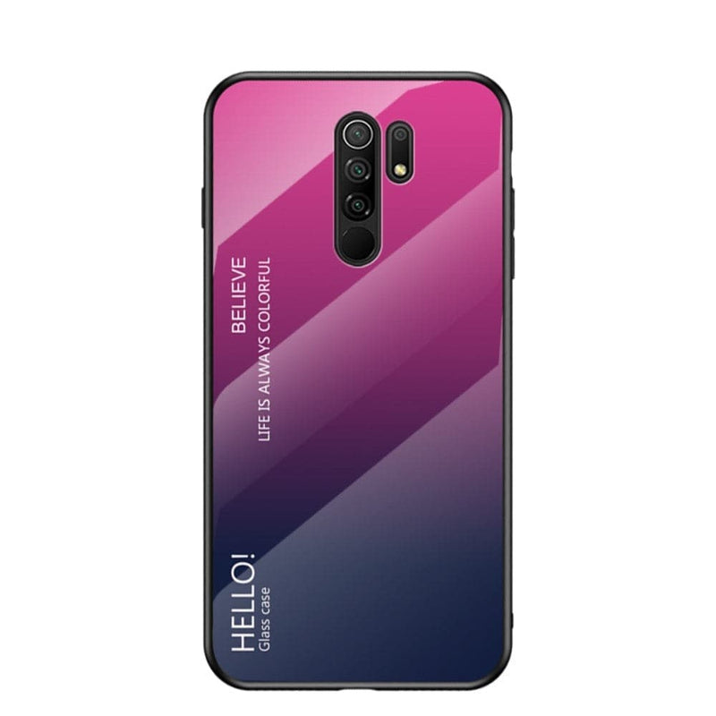 Se Xiaomi Redmi 9 - GRADIENT Hybrid cover med bagside af hærdet glas - Rosa/Lilla ❤ Kæmpe udvalg i Capida ❤ Hurtig levering: 1 - 2 Hverdage samt billig fragt - Varenummer: CPD-V33101907744D og barcode / Ean: 101907744D på lager - Udsalg på Mobil tilbehør Spar op til 56% - Over 434 design brands på udsalg