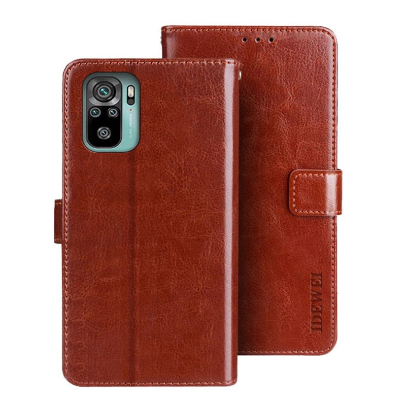 Se Xiaomi Redmi Note 10 4G - IDEWEI læder cover / pung - Brun ❤ Kæmpe udvalg i Capida ❤ Hurtig levering: 1 - 2 Hverdage samt billig fragt - Varenummer: CPD-V33101909922A og barcode / Ean: 101909922A på lager - Udsalg på Mobil tilbehør Spar op til 65% - Over 785 kendte brands på udsalg